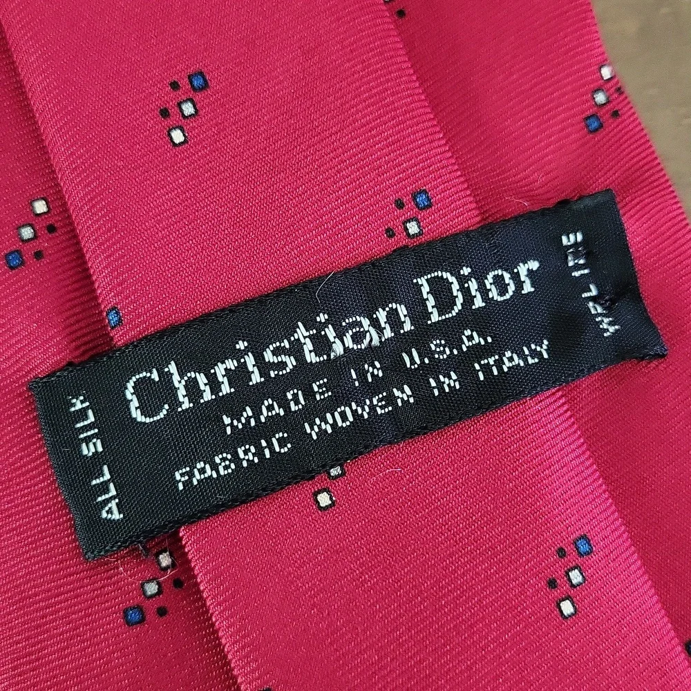 Christian Dior Red Silk Tie - Picture 4 of 6